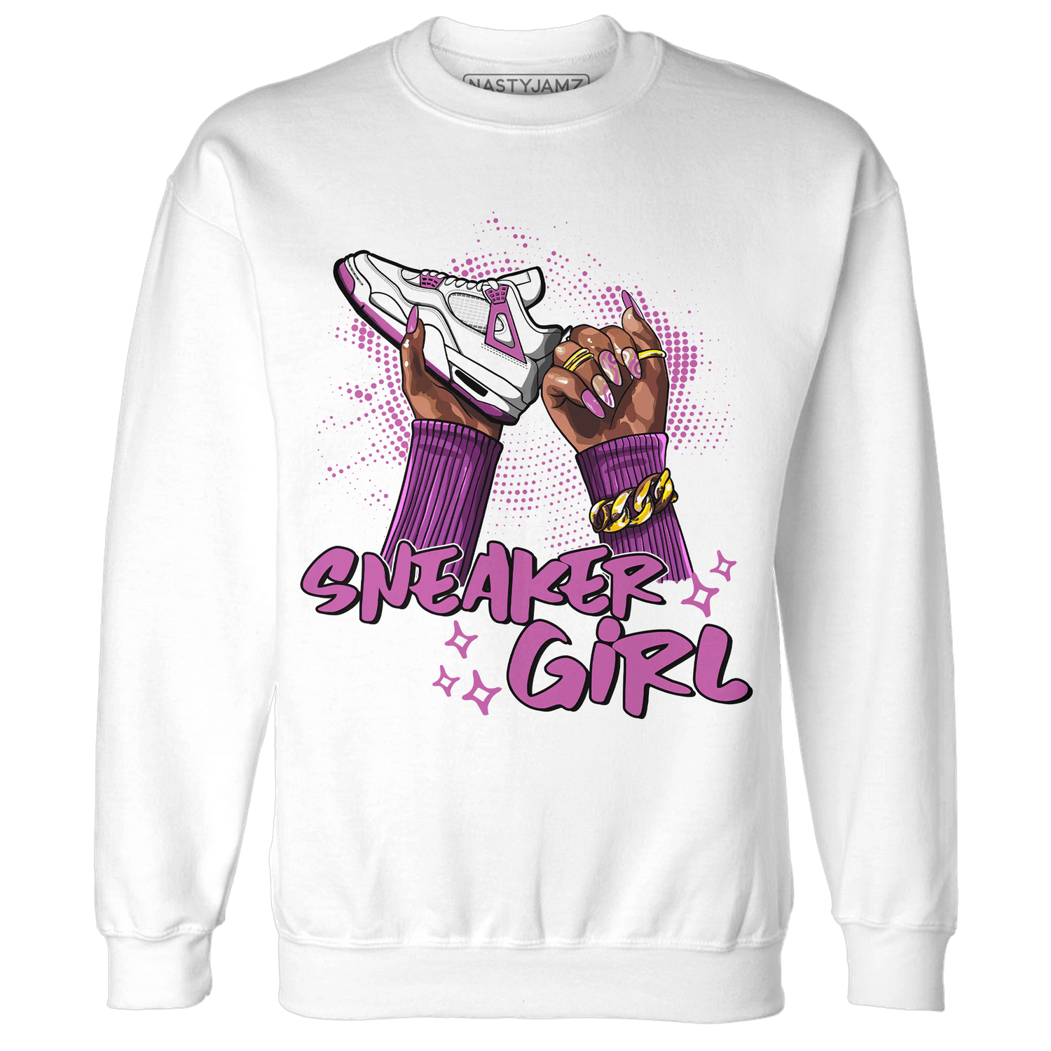 GS Hyper Violet 4s Sweatshirt Match Sneaker Girl Nail - NastyJamz