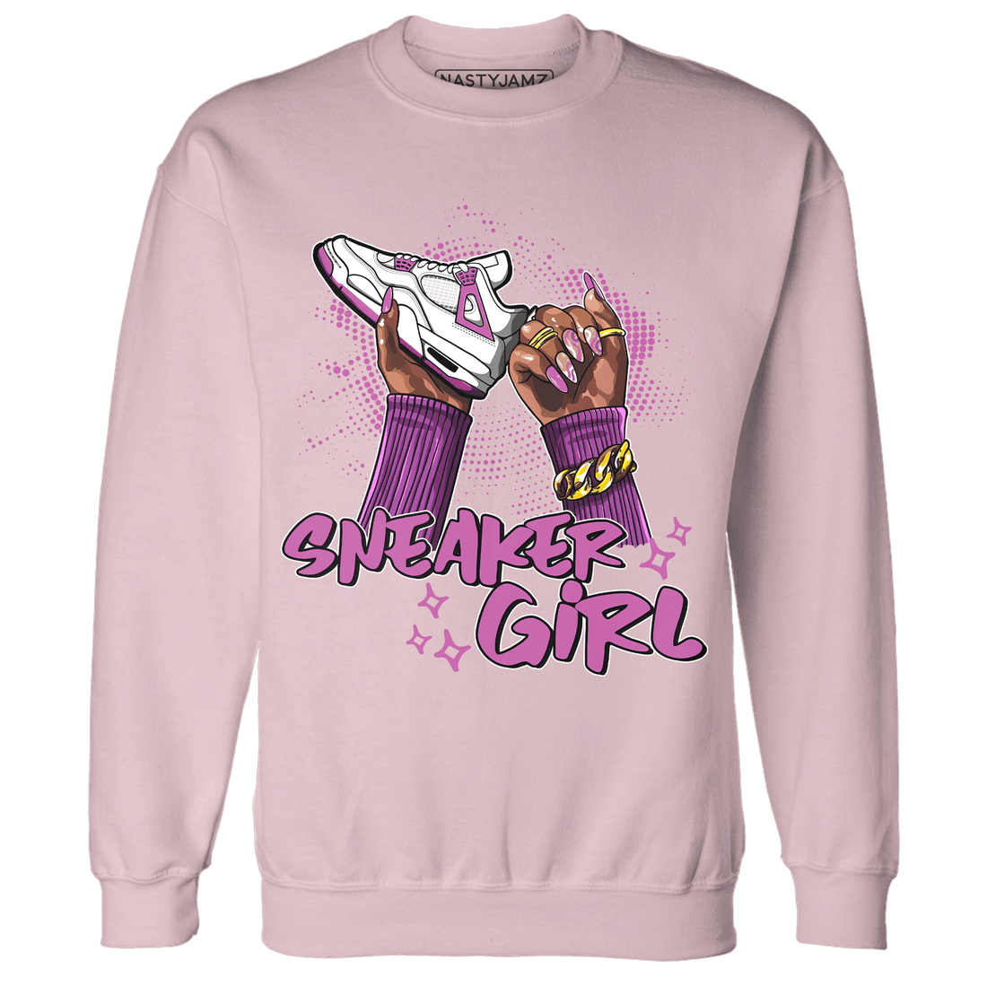 GS Hyper Violet 4s Sweatshirt Match Sneaker Girl Nail - NastyJamz