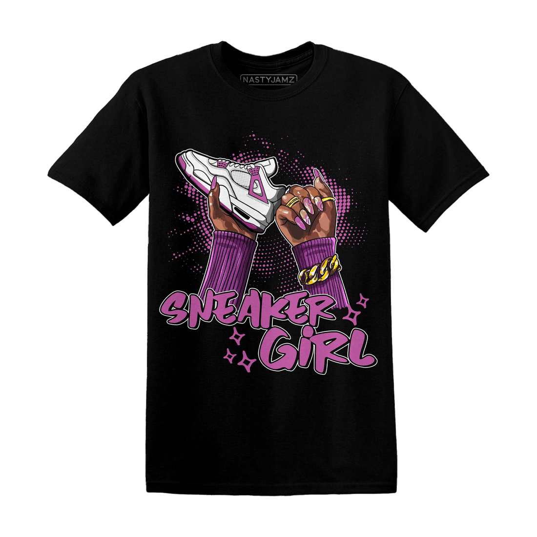 GS Hyper Violet 4s T Shirt Match Sneaker Girl Nail - NastyJamz