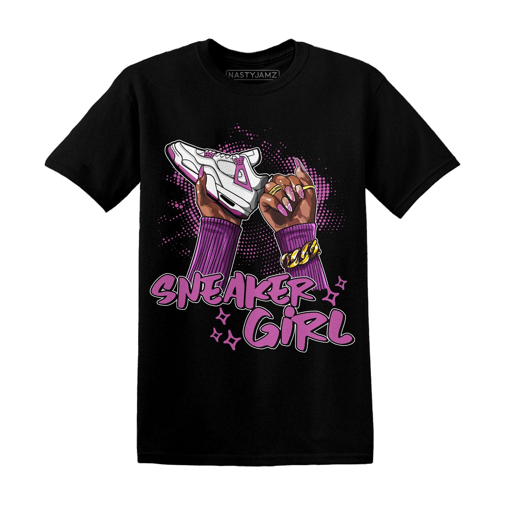 GS Hyper Violet 4s T Shirt Match Sneaker Girl Nail - NastyJamz