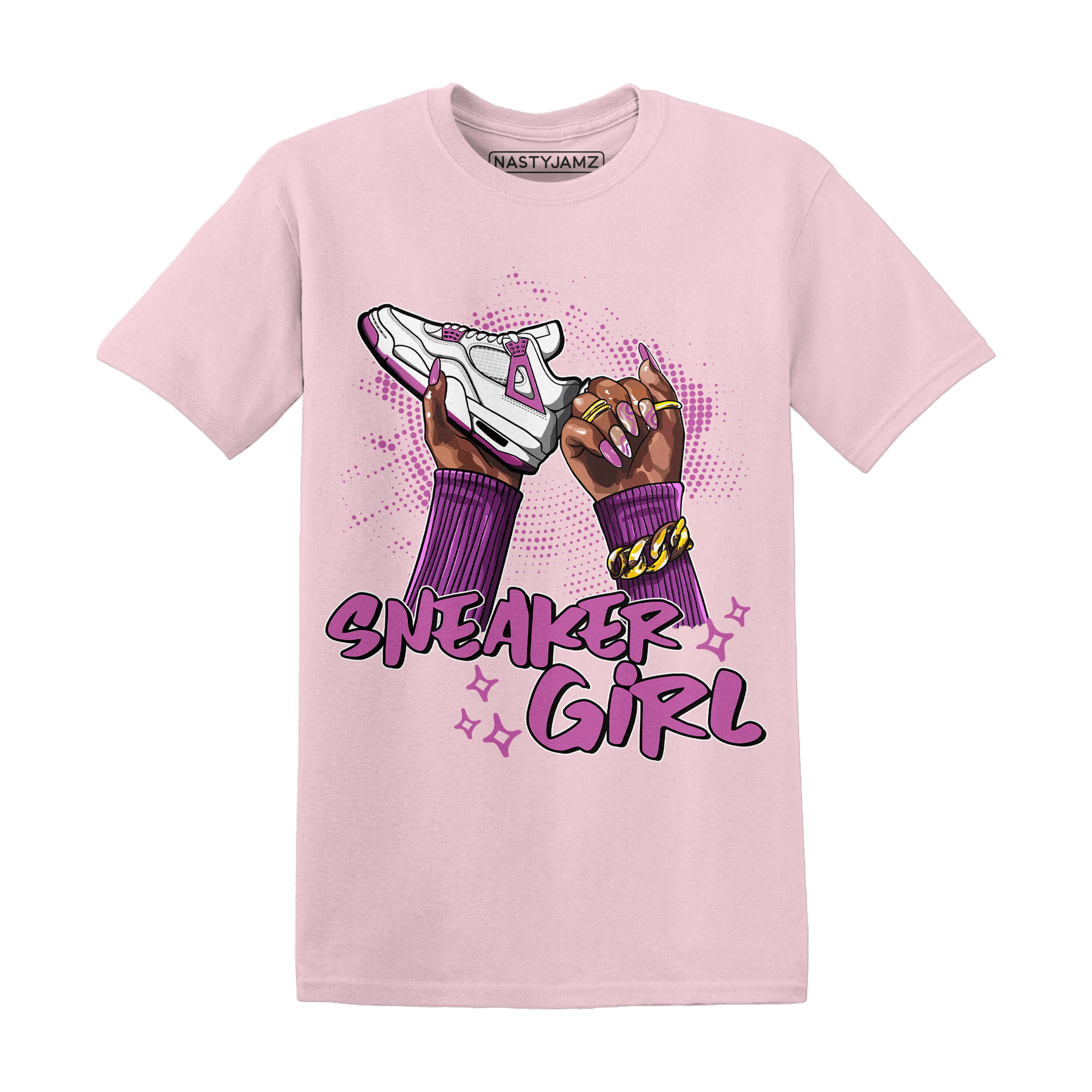 GS Hyper Violet 4s T Shirt Match Sneaker Girl Nail - NastyJamz