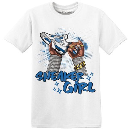 Industrial Blue 4s T Shirt Match Sneaker Girl Nail - NastyJamz