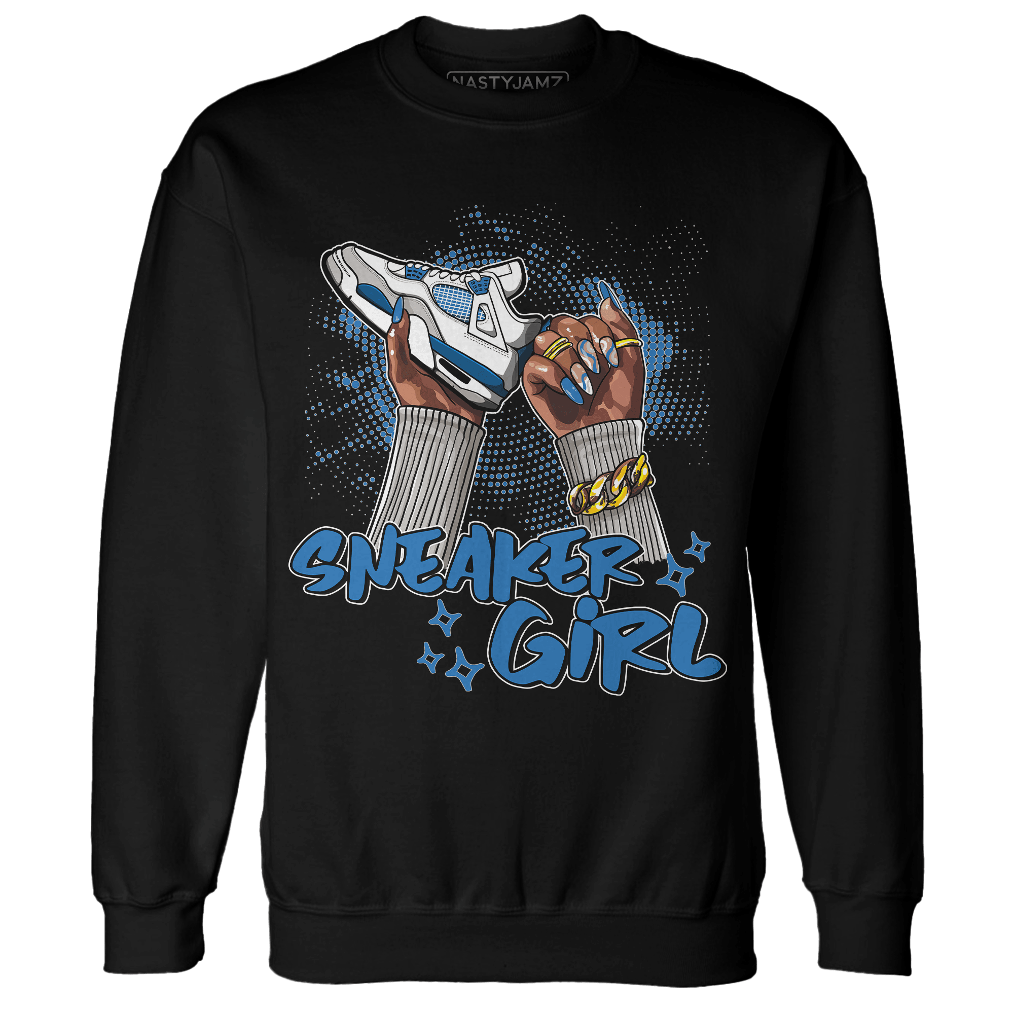 Industrial Blue 4s Sweatshirt Match Sneaker Girl Nail - NastyJamz