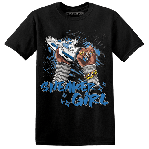 Industrial-Blue-4s-T-Shirt-Match-Sneaker-Girl-Nail