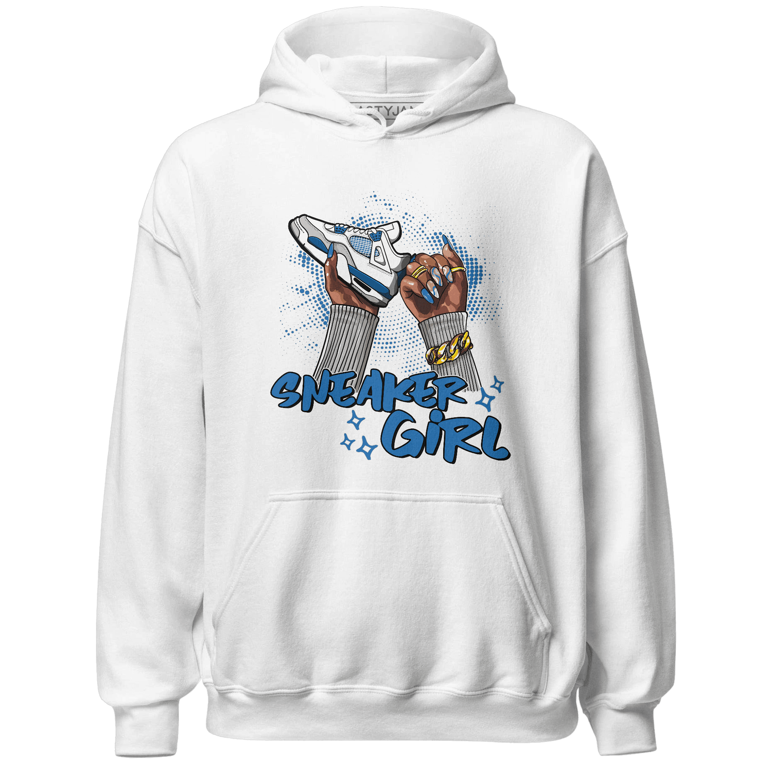 Industrial Blue 4s Hoodie Match Sneaker Girl Nail - NastyJamz