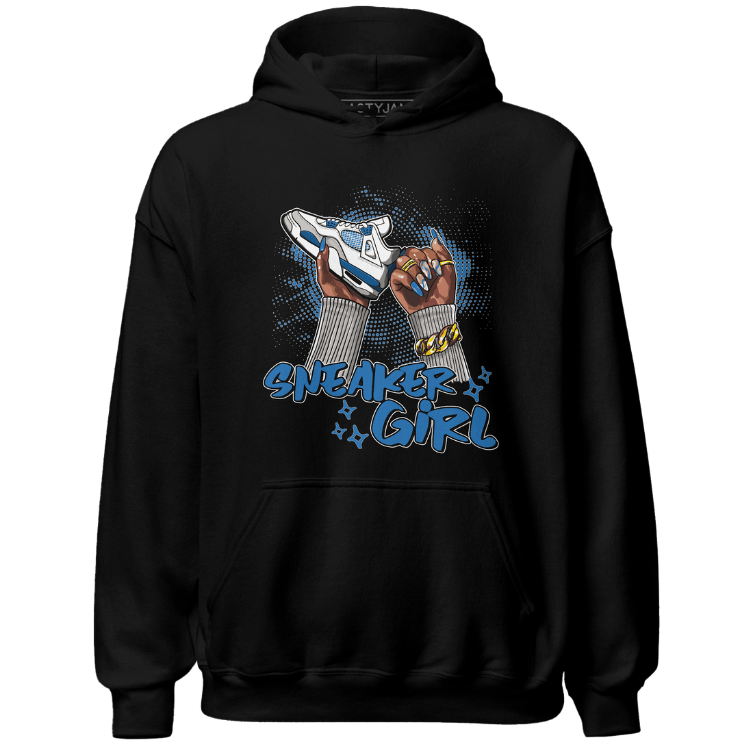 Industrial Blue 4s Hoodie Match Sneaker Girl Nail - NastyJamz