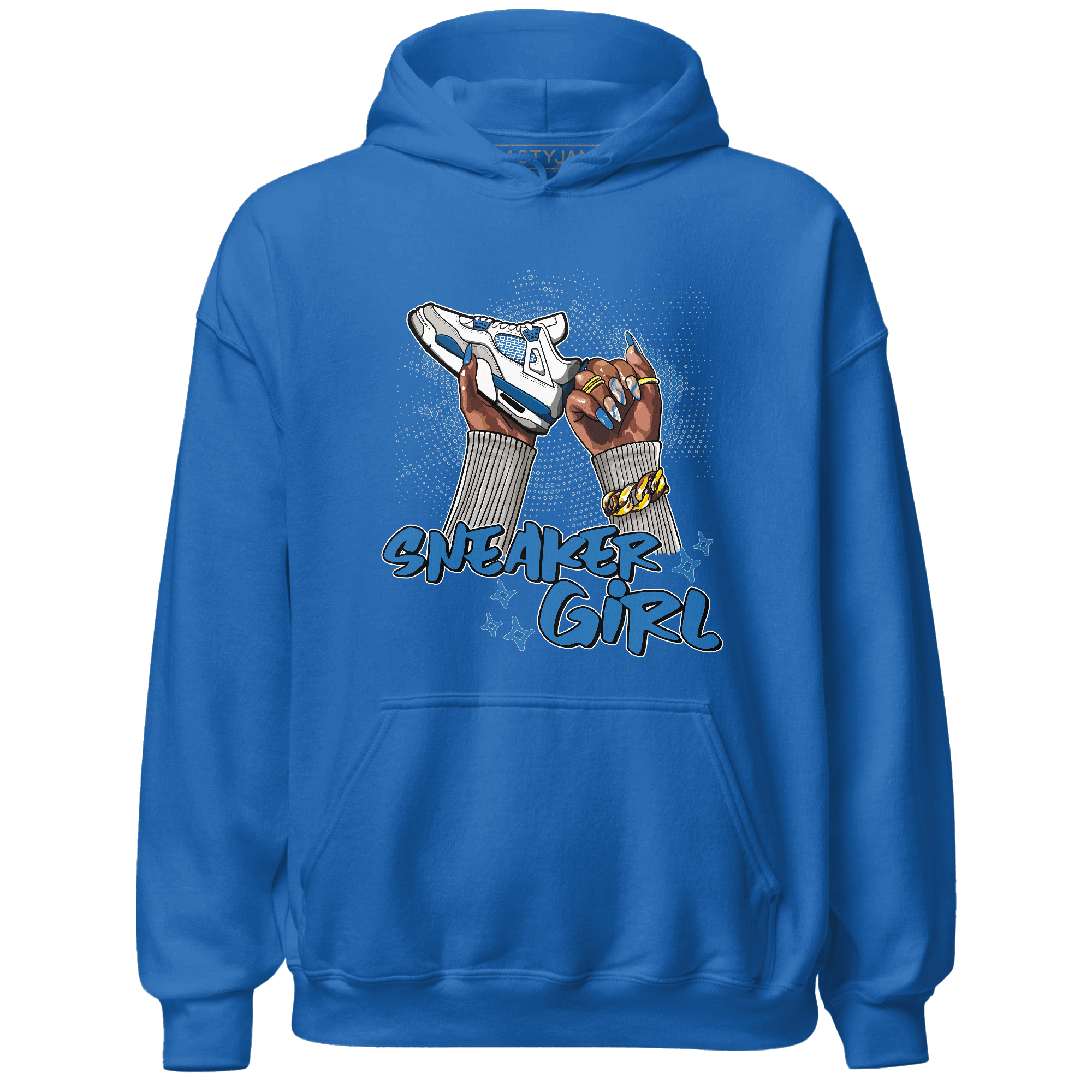 Industrial Blue 4s Hoodie Match Sneaker Girl Nail - NastyJamz