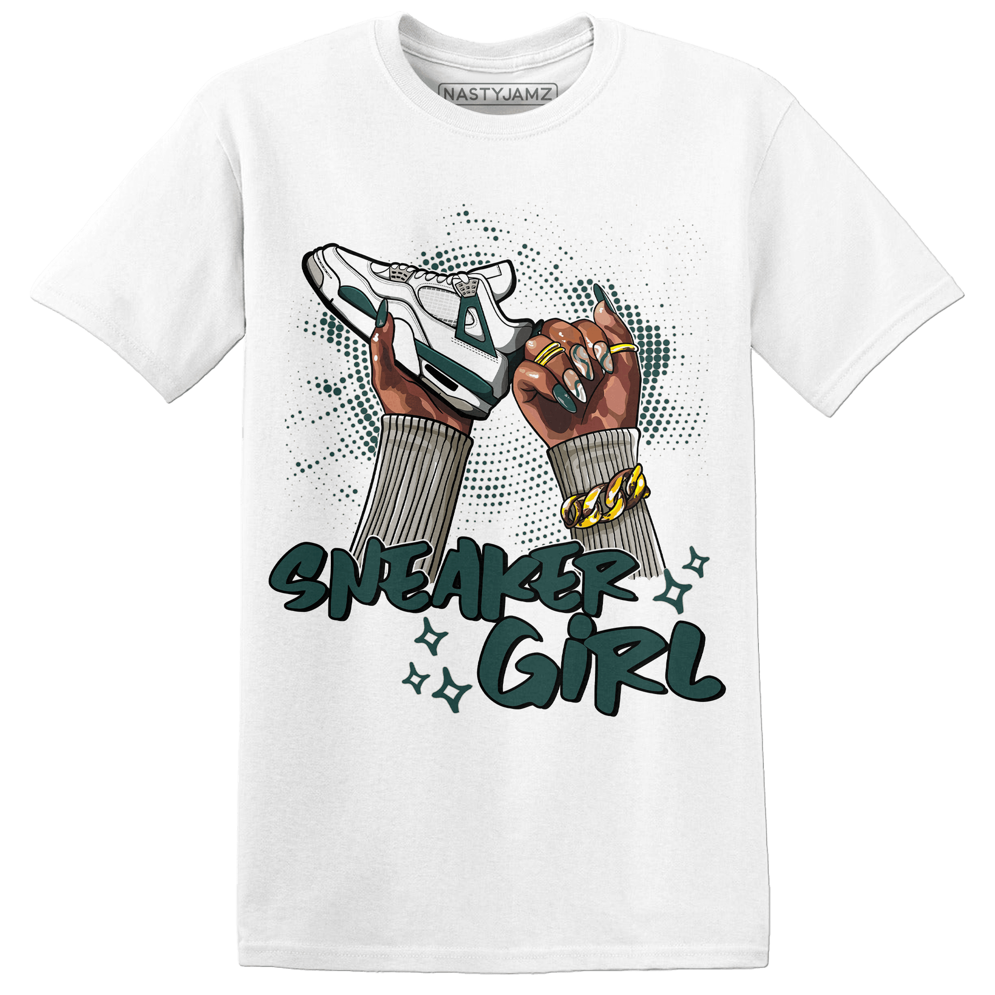 Oxidized Green 4s T Shirt Match Sneaker Girl Nail - NastyJamz