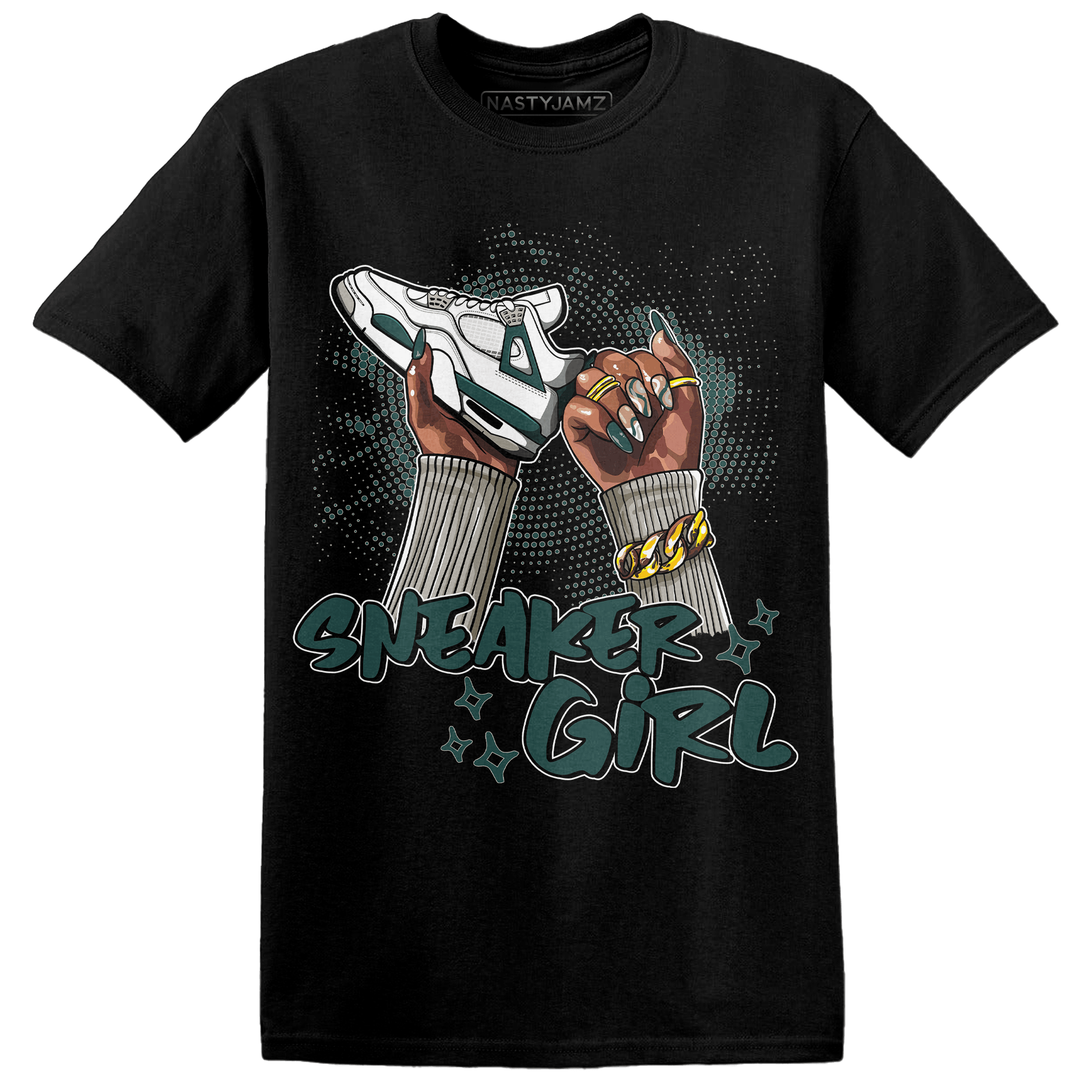 Oxidized Green 4s T Shirt Match Sneaker Girl Nail - NastyJamz