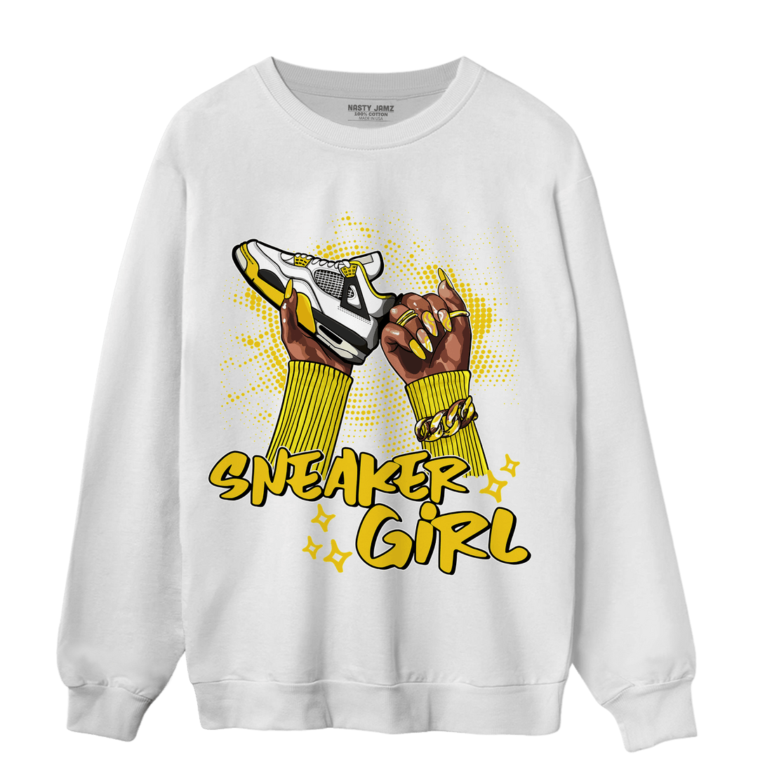 Vivid Sulfur 4s Sweatshirt Match Sneaker Girl Nail - NastyJamz