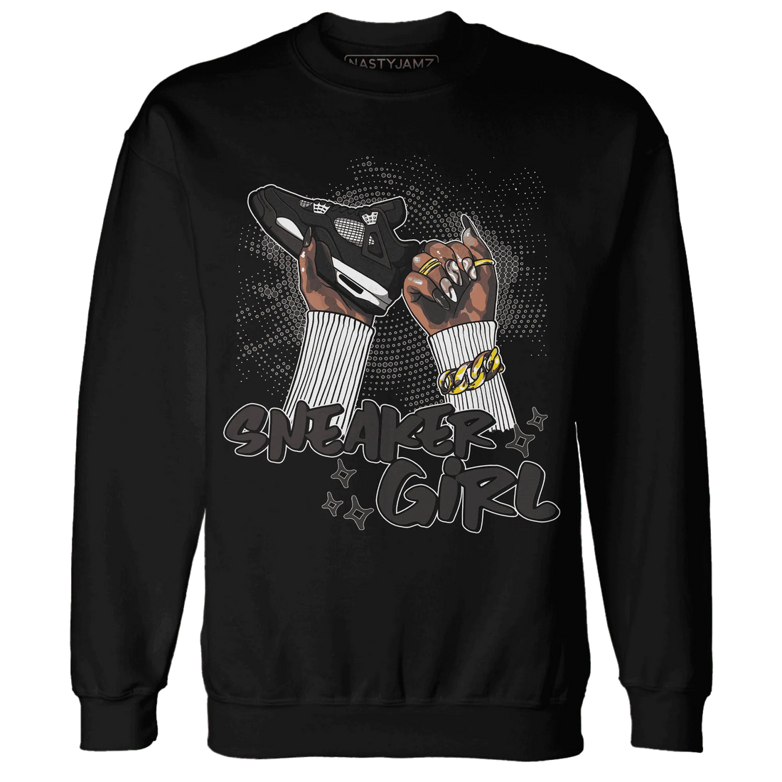 White-Thunder-4s-Sweatshirt-Match-Sneaker-Girl-Nail