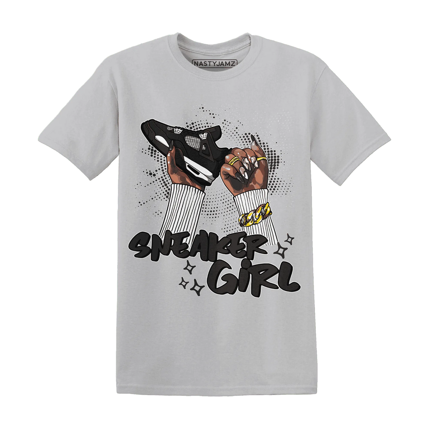 White-Thunder-4s-T-Shirt-Match-Sneaker-Girl-Nail