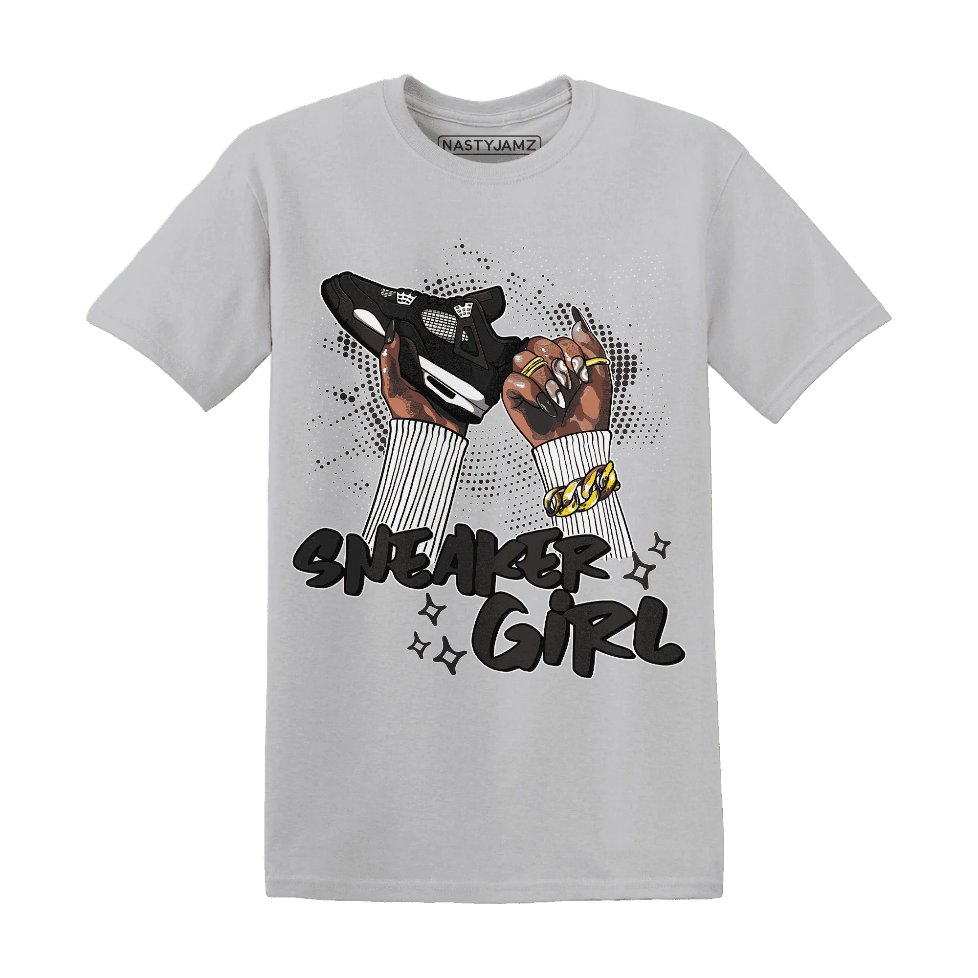 White-Thunder-4s-T-Shirt-Match-Sneaker-Girl-Nail