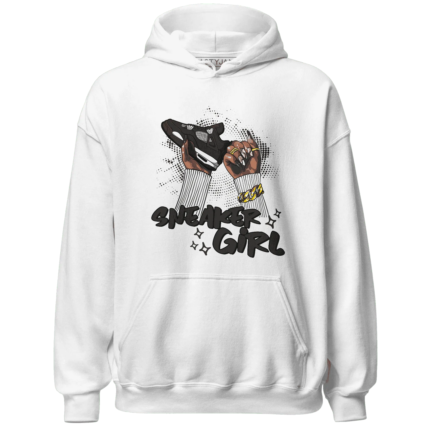 White-Thunder-4s-Hoodie-Match-Sneaker-Girl-Nail