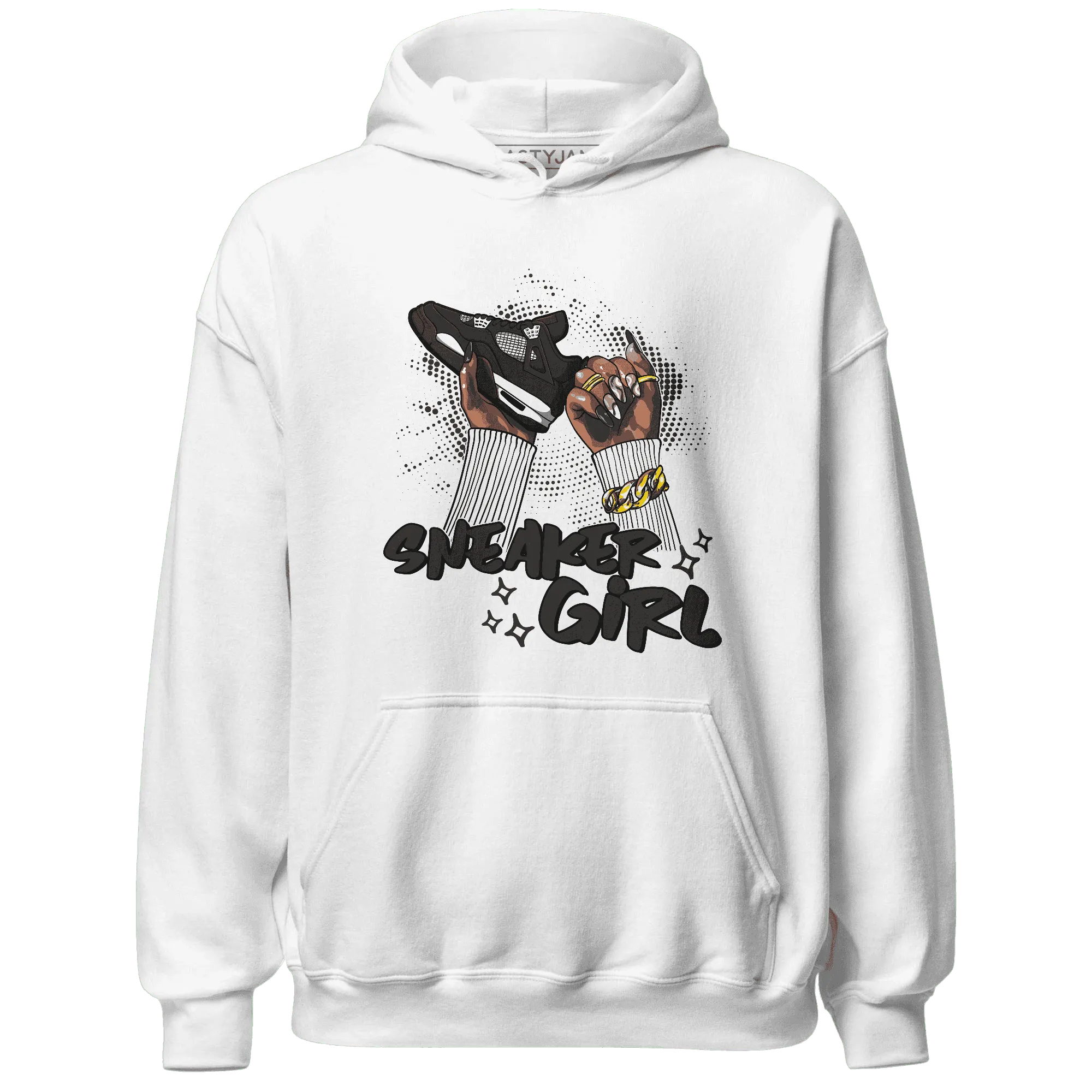 White-Thunder-4s-Hoodie-Match-Sneaker-Girl-Nail