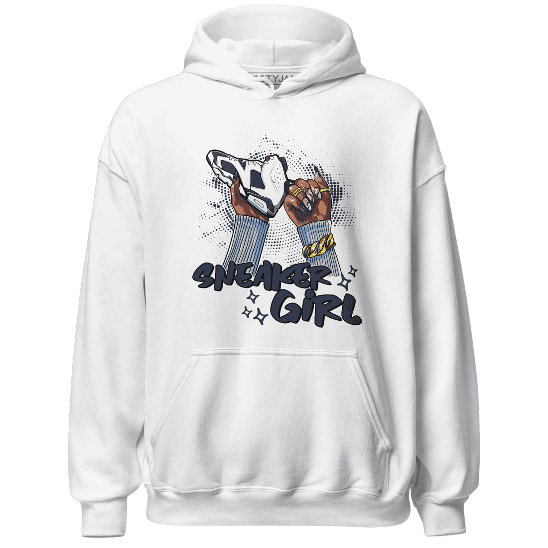White-Navy-6s-Hoodie-Match-Sneaker-Girl-Nail