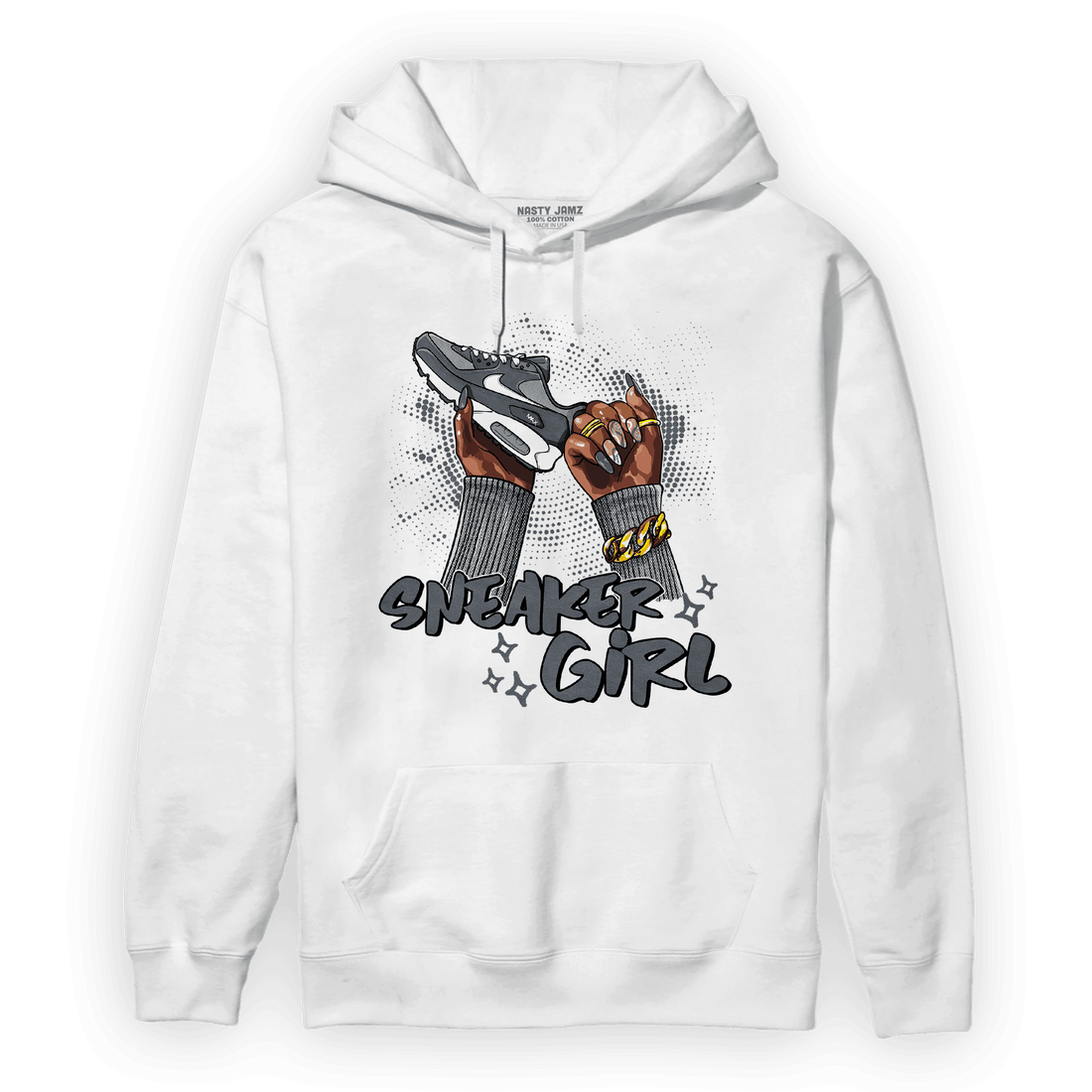 Air Max 90 Iron Grey Hoodie Match Sneaker Girl Nail - NastyJamz