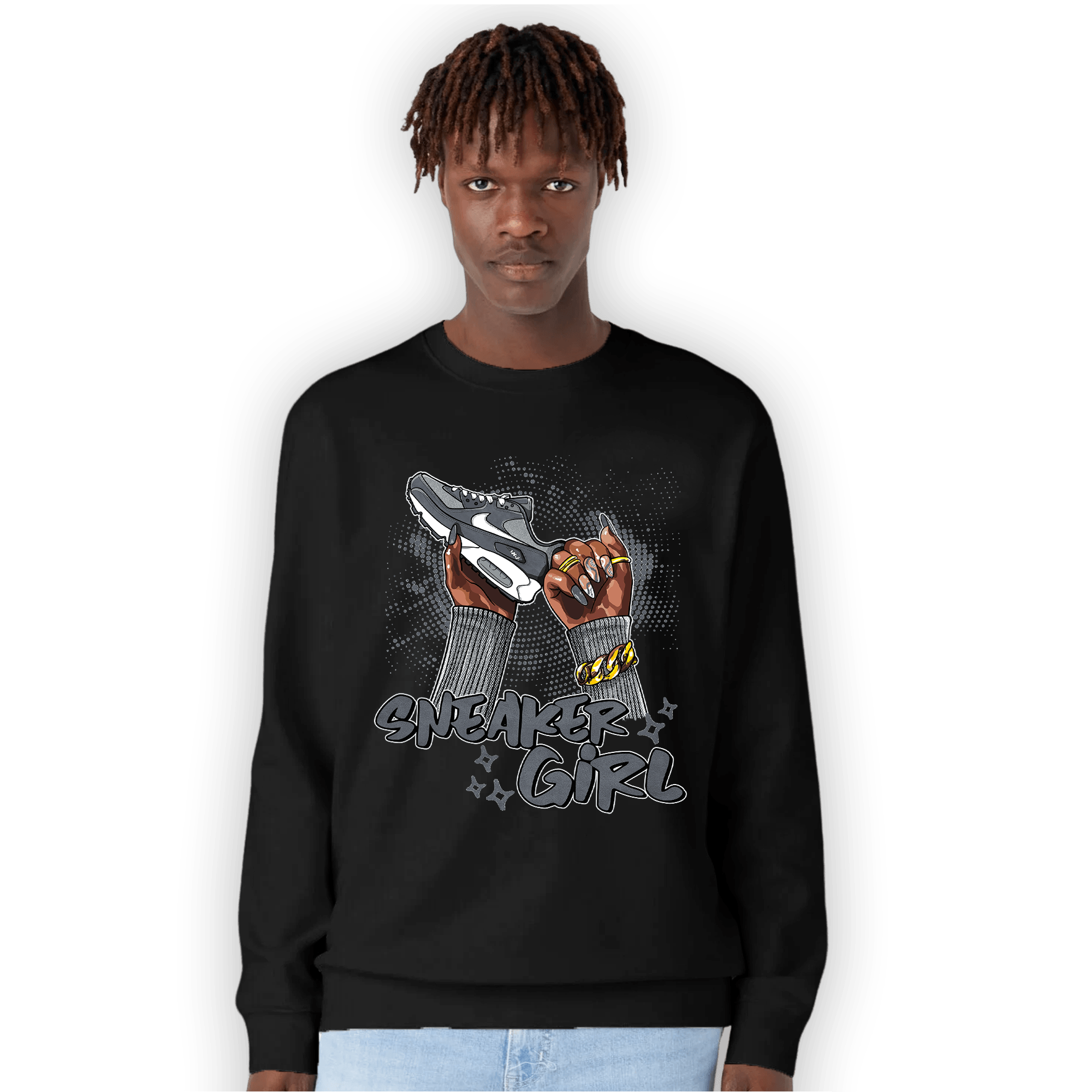 Air Max 90 Iron Grey Sweatshirt Match Sneaker Girl Nail - NastyJamz