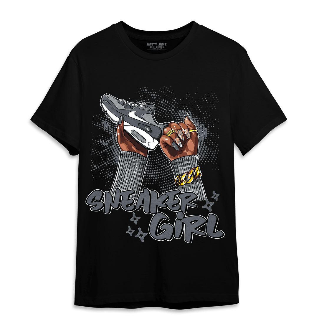 Air Max 90 Iron Grey T Shirt Match Sneaker Girl Nail - NastyJamz