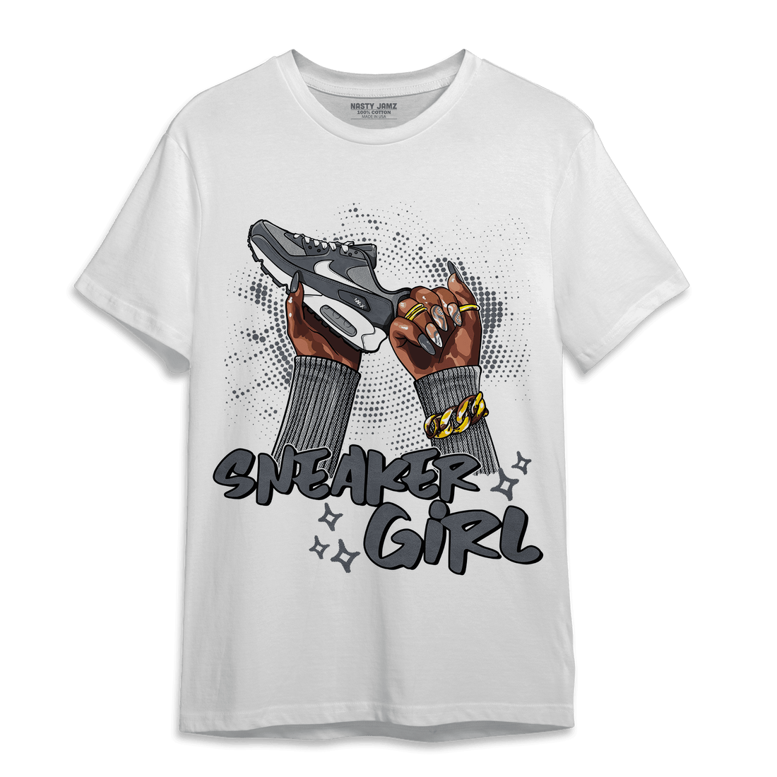 Air Max 90 Iron Grey T Shirt Match Sneaker Girl Nail - NastyJamz