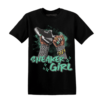 NastyJamz Green Glow 3s Green Grey Black T-Shirt Match Sneaker Girl Nail