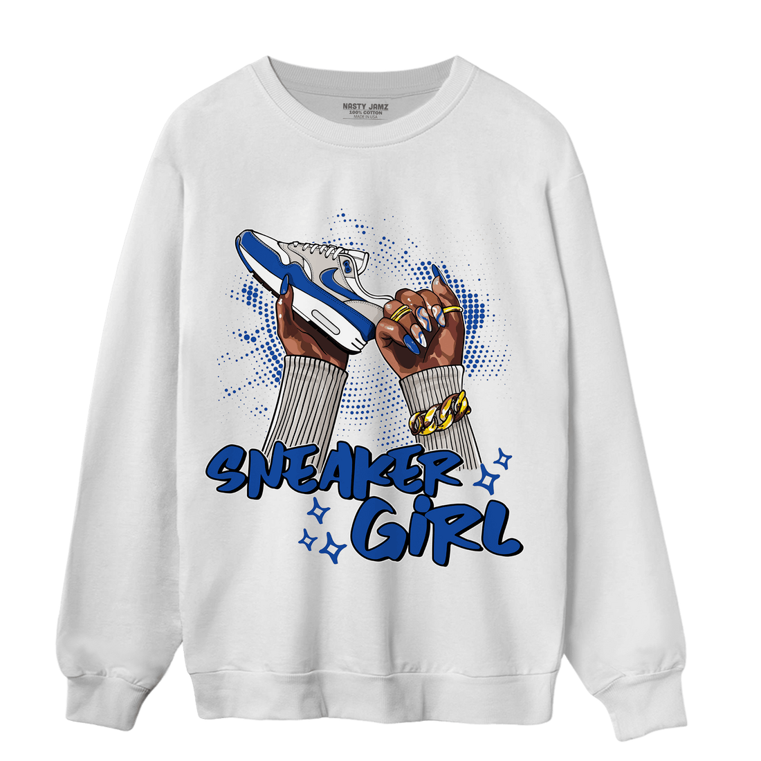 Air Max 1 86 Royal Sweatshirt Match Sneaker Girl Nail - NastyJamz