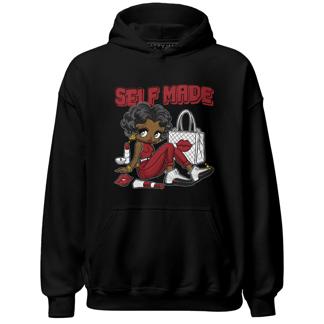 Retro Red Taxi 12s Hoodie Match Sneaker Girl Selfmade - NastyJamz