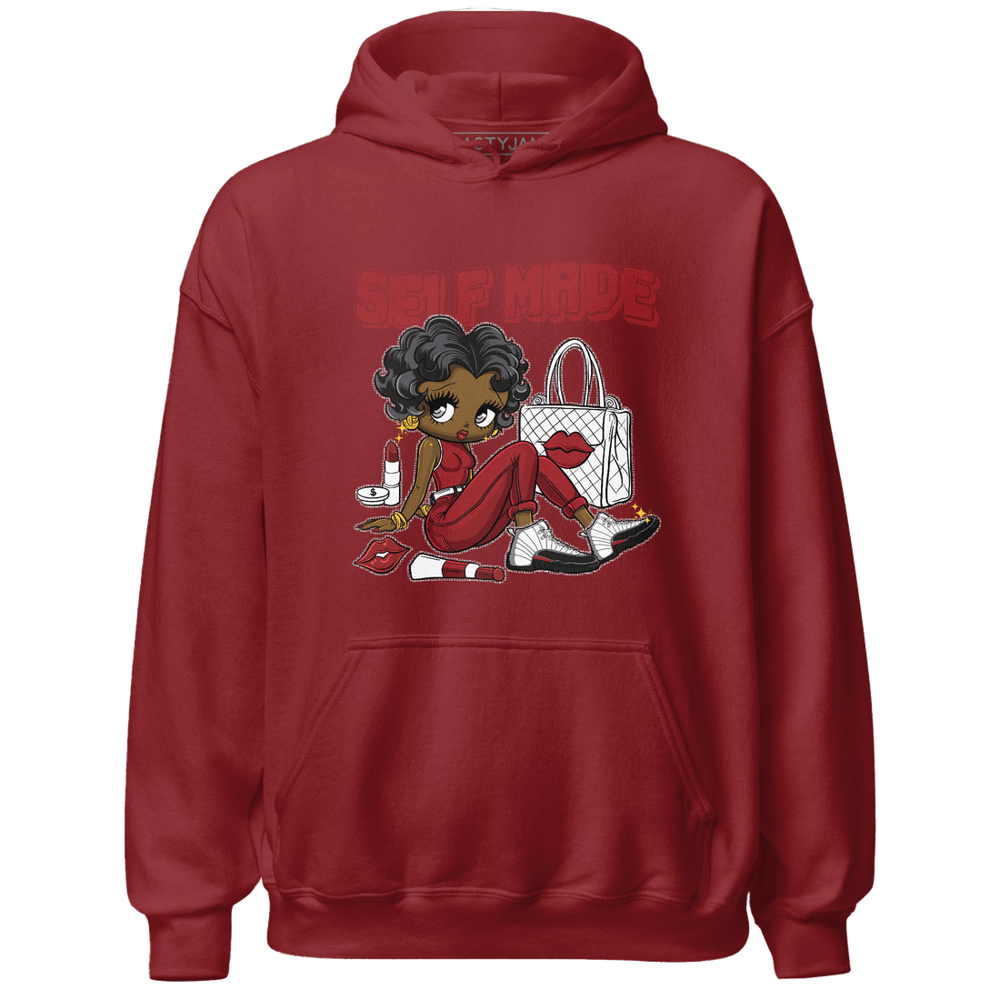 Retro Red Taxi 12s Hoodie Match Sneaker Girl Selfmade - NastyJamz