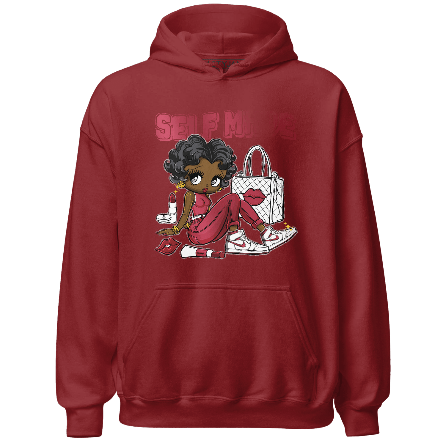 High 85 Metallic Burgundy 1s Hoodie Match Sneaker Girl Selfmade - NastyJamz