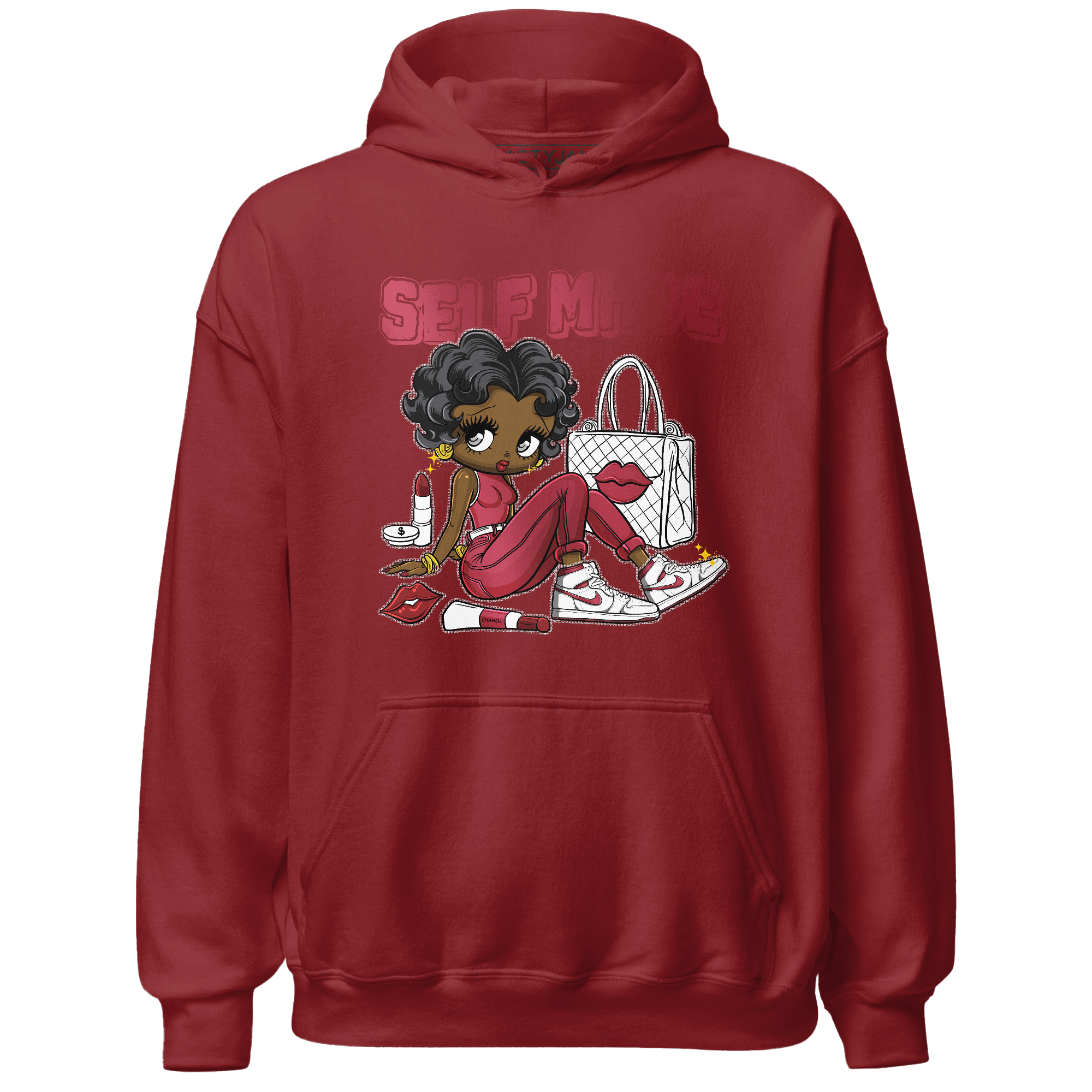 High 85 Metallic Burgundy 1s Hoodie Match Sneaker Girl Selfmade - NastyJamz