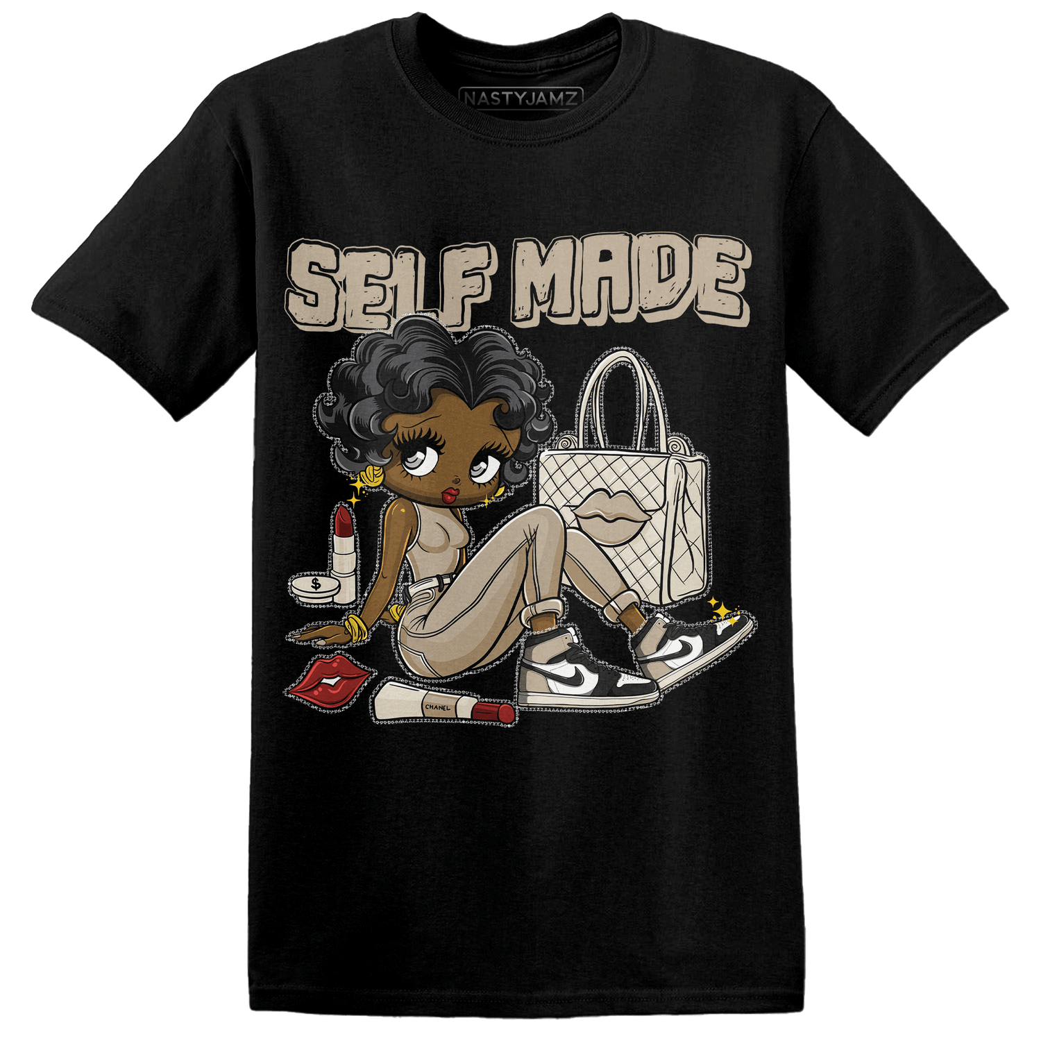 Latte 1s T Shirt Match Sneaker Girl Selfmade - NastyJamz