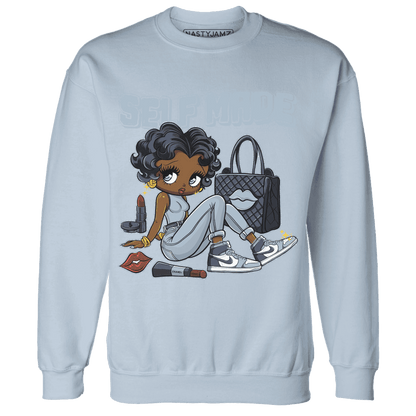 Mid Diffused Blue Grey 1s Sweatshirt Match Sneaker Girl Selfmade - NastyJamz
