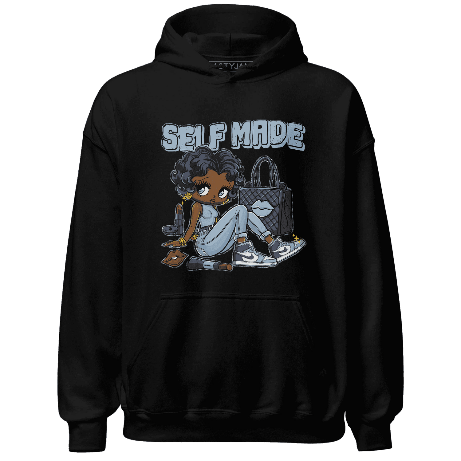Mid Diffused Blue Grey 1s Hoodie Match Sneaker Girl Selfmade - NastyJamz