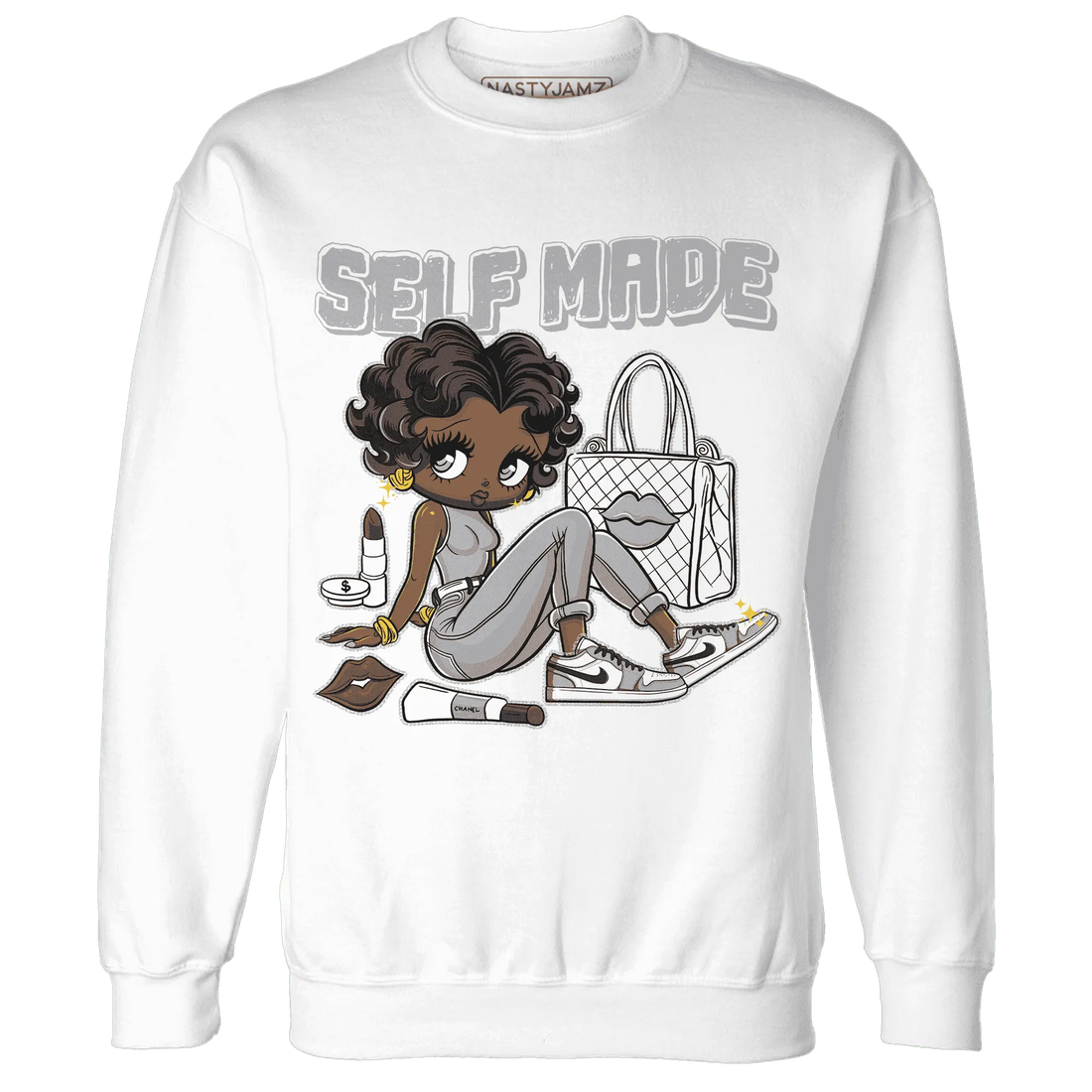 Wolf-Grey-1s-Sweatshirt-Match-Sneaker-Girl-Selfmade