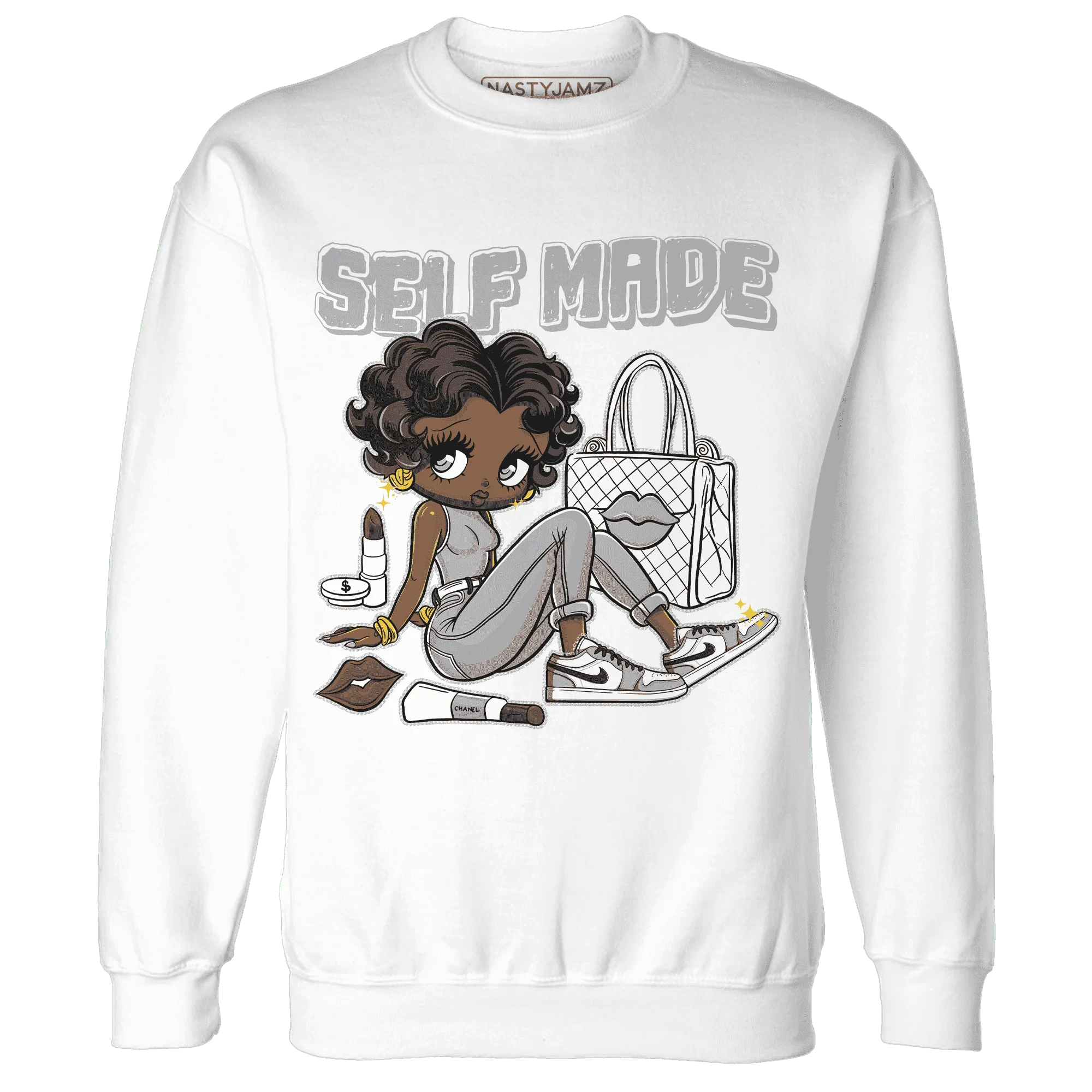 Wolf-Grey-1s-Sweatshirt-Match-Sneaker-Girl-Selfmade