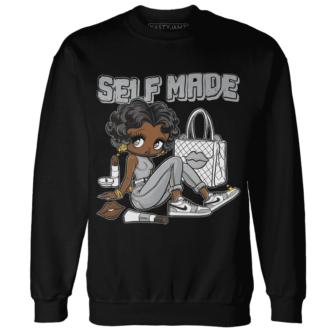 Wolf-Grey-1s-Sweatshirt-Match-Sneaker-Girl-Selfmade