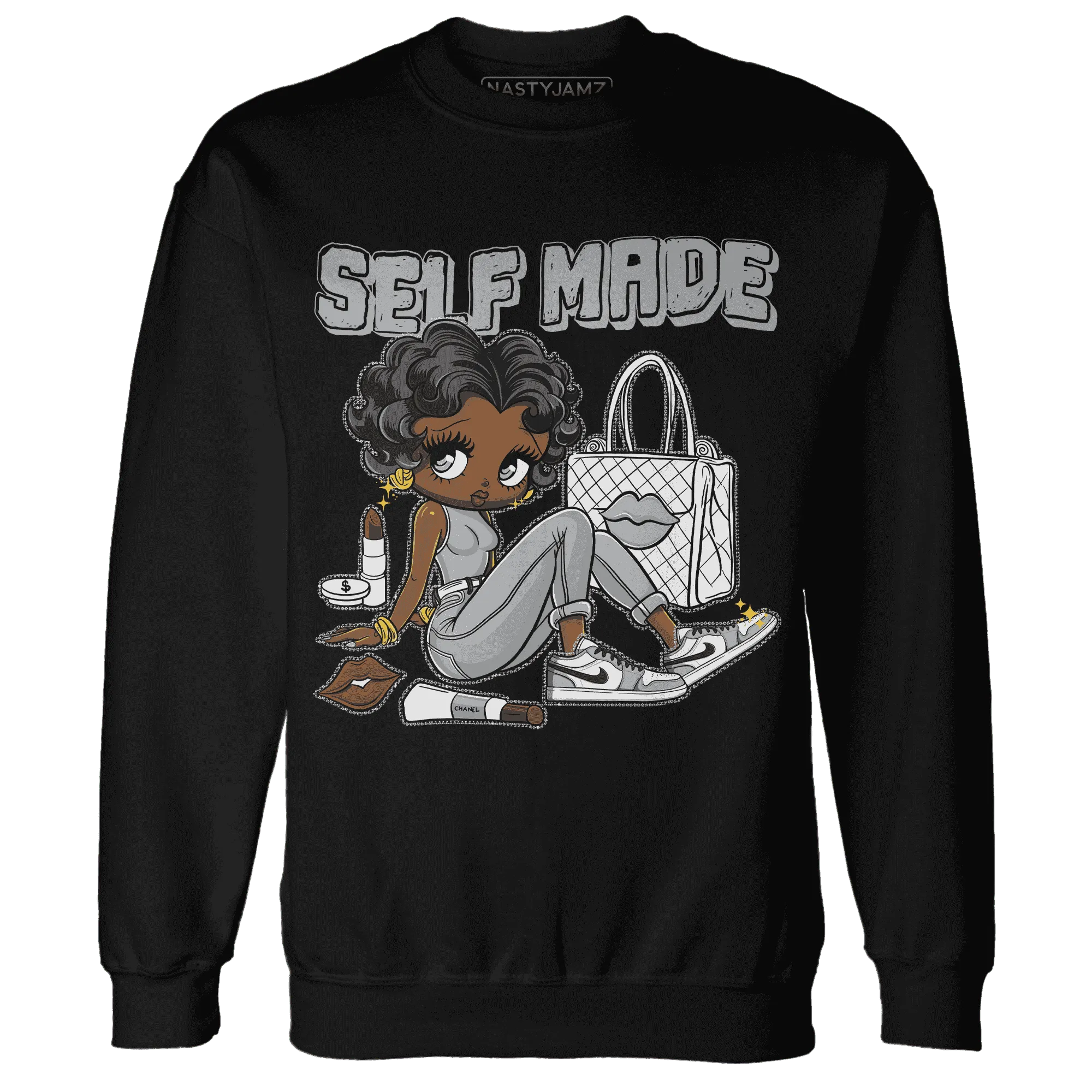 Wolf-Grey-1s-Sweatshirt-Match-Sneaker-Girl-Selfmade