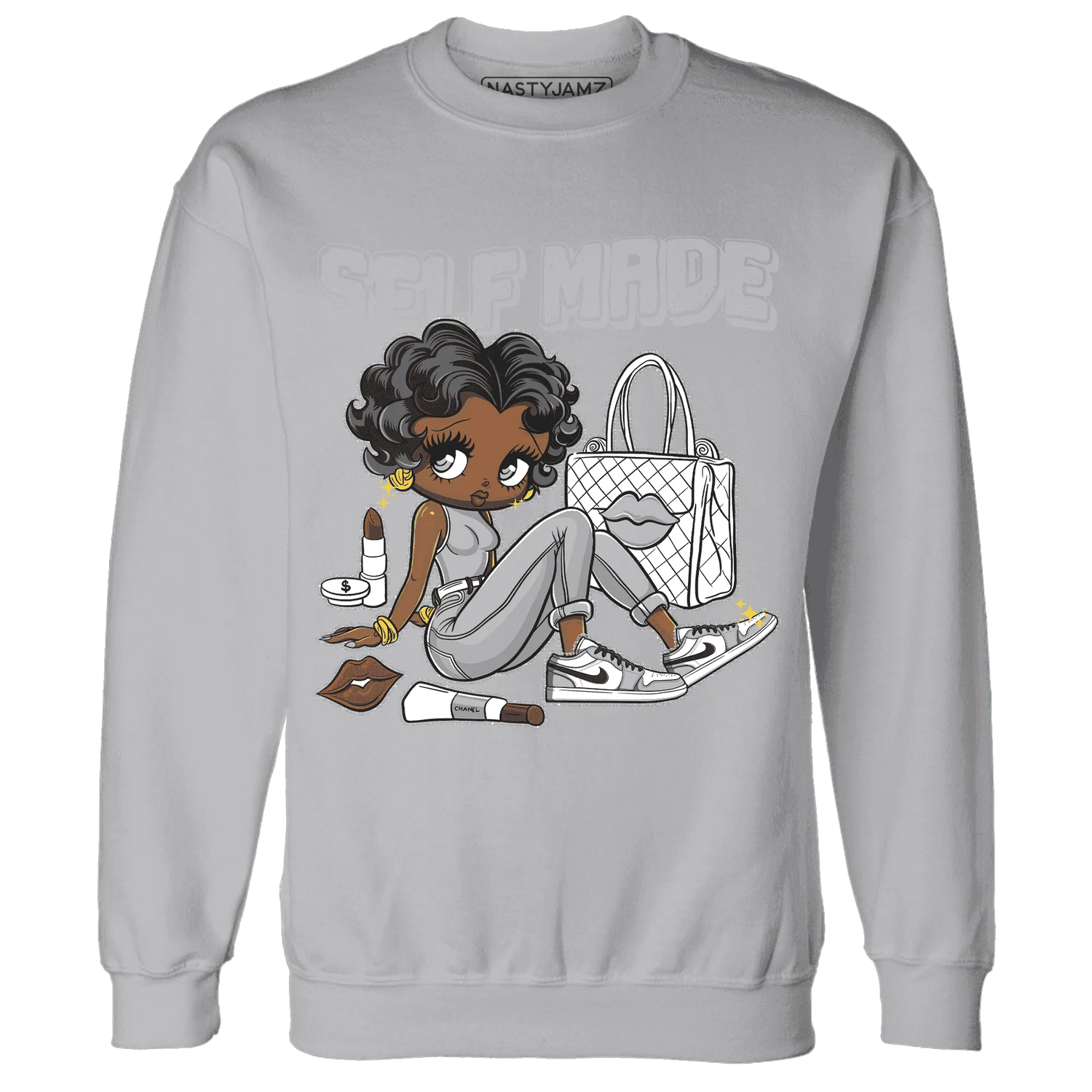 Wolf-Grey-1s-Sweatshirt-Match-Sneaker-Girl-Selfmade