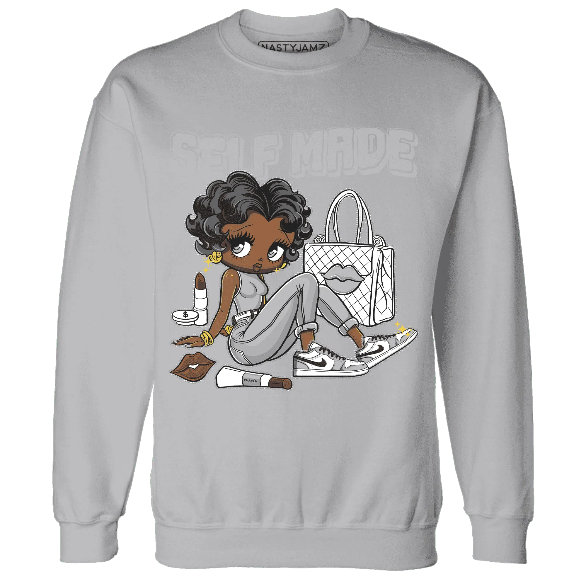 Wolf-Grey-1s-Sweatshirt-Match-Sneaker-Girl-Selfmade