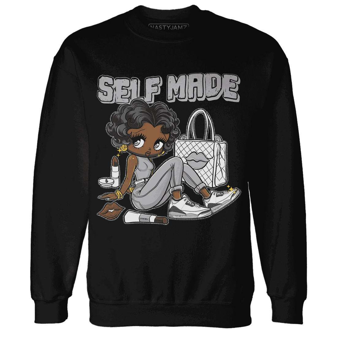 Cement-Grey-3s-Sweatshirt-Match-Sneaker-Girl-Selfmade