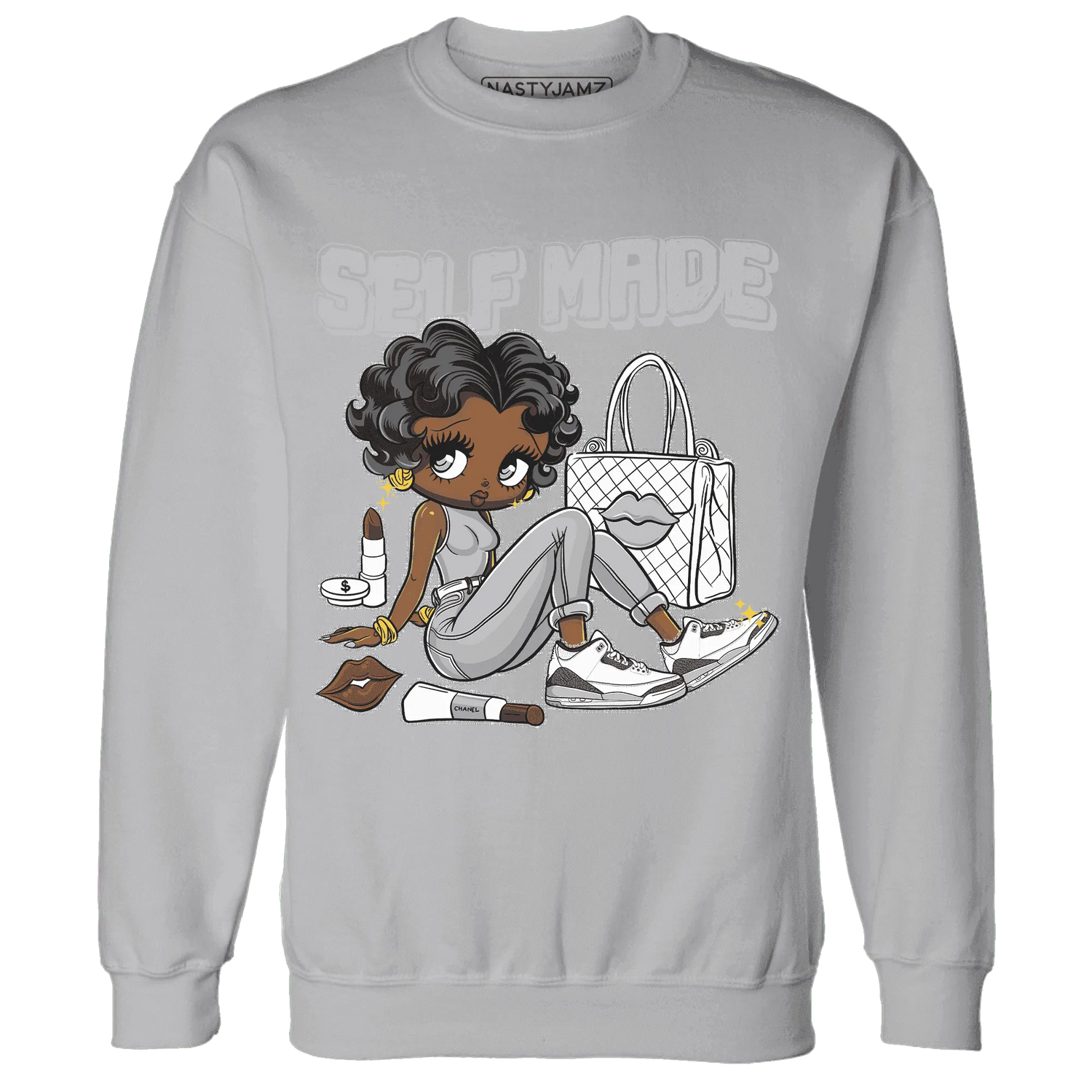 Cement-Grey-3s-Sweatshirt-Match-Sneaker-Girl-Selfmade