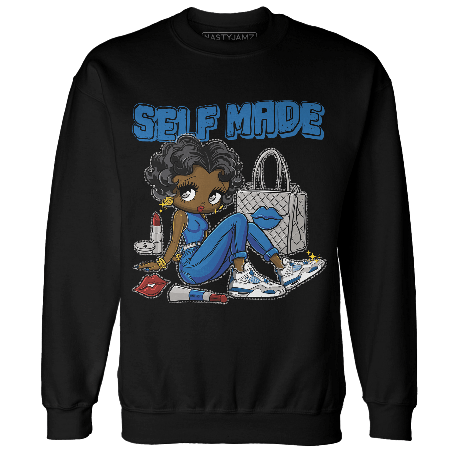 Industrial Blue 4s Sweatshirt Match Sneaker Girl Selfmade - NastyJamz