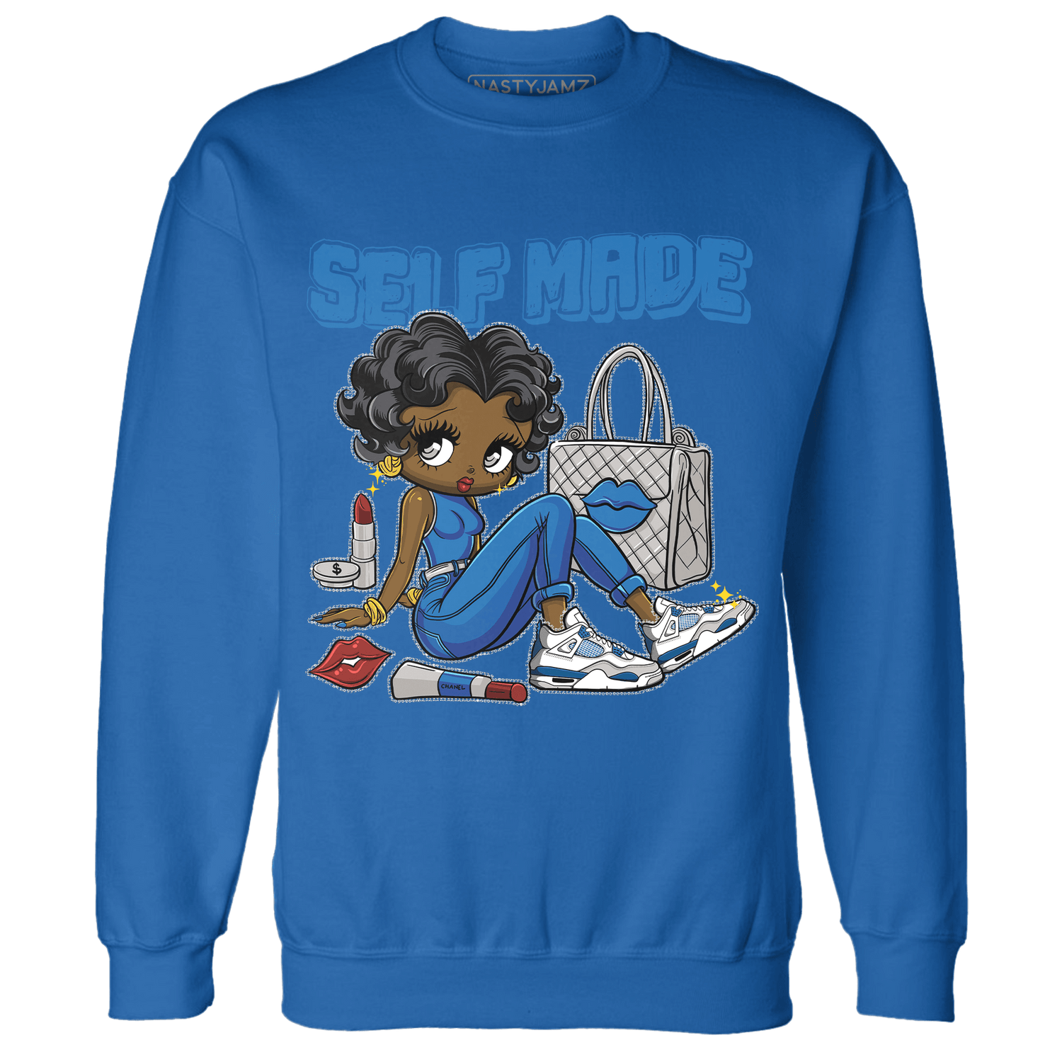 Industrial Blue 4s Sweatshirt Match Sneaker Girl Selfmade - NastyJamz