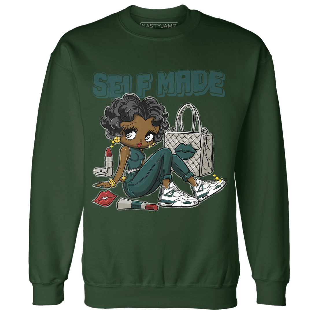 Oxidized Green 4s Sweatshirt Match Sneaker Girl Selfmade - NastyJamz