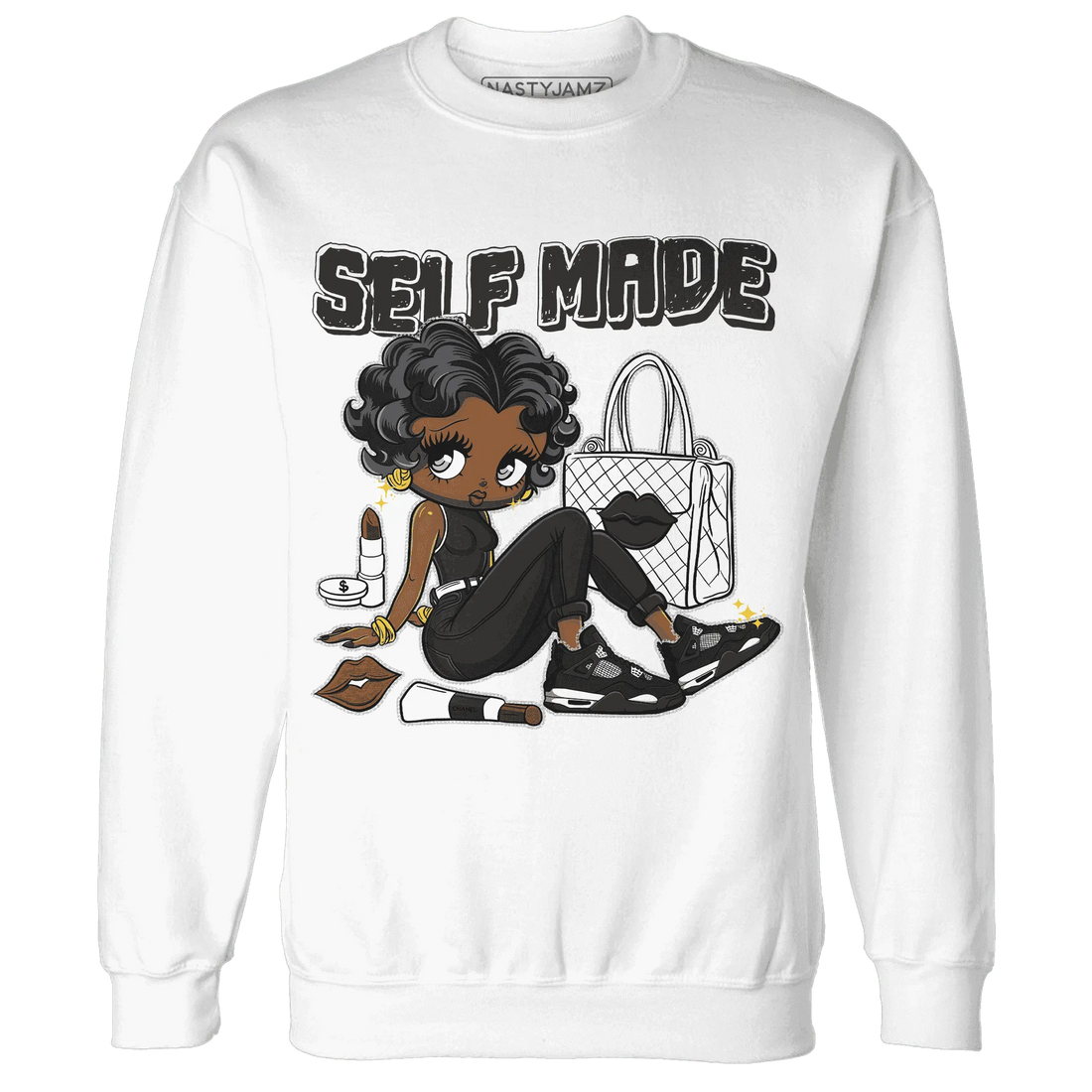 White-Thunder-4s-Sweatshirt-Match-Sneaker-Girl-Selfmade