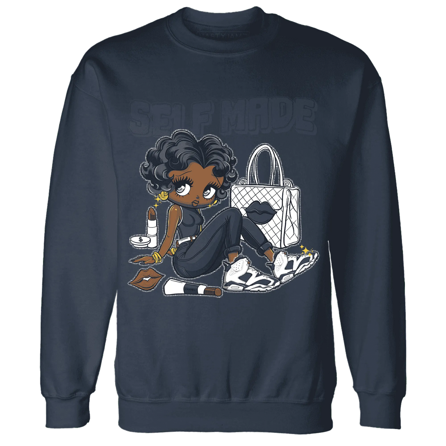 White-Navy-6s-Sweatshirt-Match-Sneaker-Girl-Selfmade