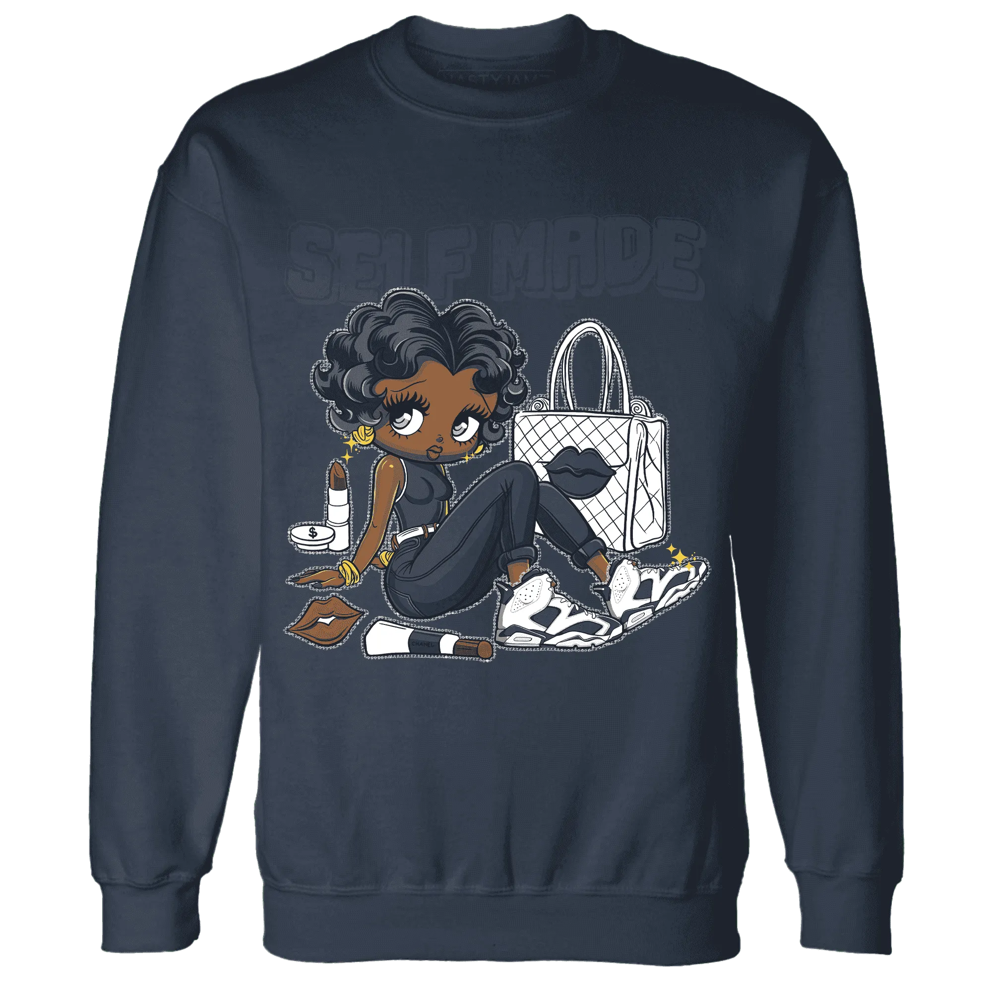 White-Navy-6s-Sweatshirt-Match-Sneaker-Girl-Selfmade