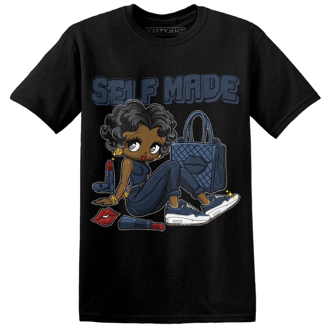 AM 1 86 Jackie Robinson T Shirt Match Sneaker Girl Selfmade - NastyJamz