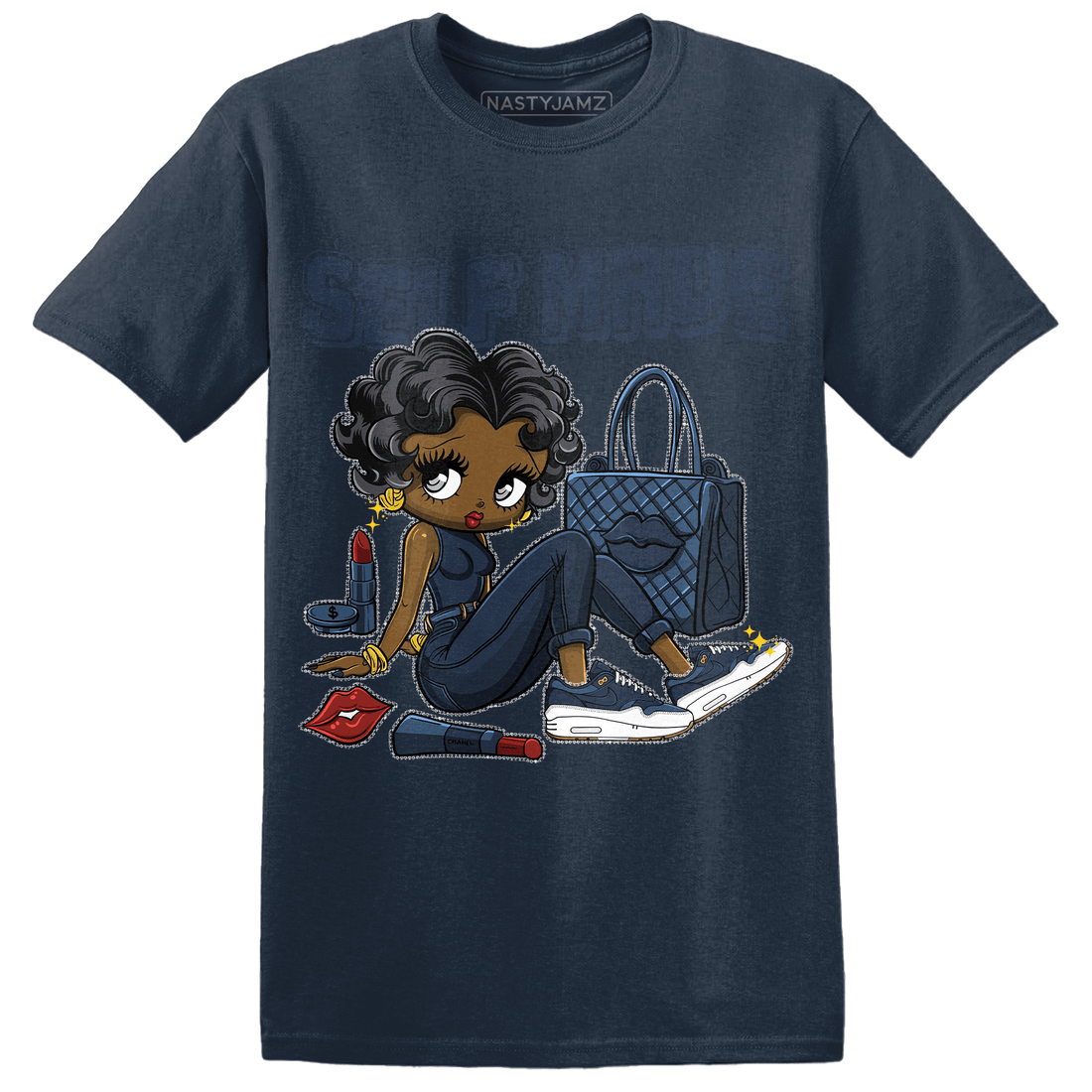 AM 1 86 Jackie Robinson T Shirt Match Sneaker Girl Selfmade - NastyJamz