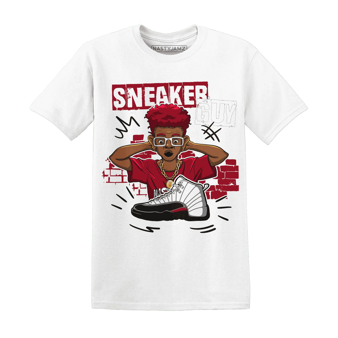 NastyJamz-Retro-Red-Taxi-12s-T-Shirt-Match-Sneaker-Guy-Collector